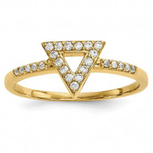 Quality Gold 14k Yellow Gold Diamond Triangle Ring - Y13738A