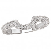 14k White Gold Curved Wedding Band