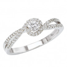 14k White Gold Halo Complete Diamond Engagement Ring