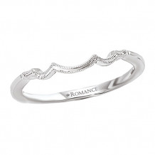 14k White Gold Curved Wedding Band