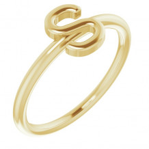 14K Yellow Initial S Ring - 51895210P