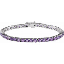 14K White Amethyst 7.15 Line Bracelet - 65120560000P