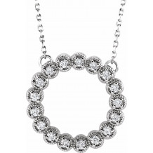 14K White 1/4 CTW Diamond Circle 16-18 Necklace - 86708605P