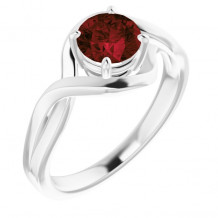 14K White Mozambique Garnet Ring - 7184060001P