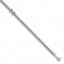 Quality Gold Sterling Silver Weaved Chain Inifinity CZ Bracelet - QG4936-7.5