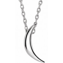 14K White Crescent 16-18 Necklace - 86607600P