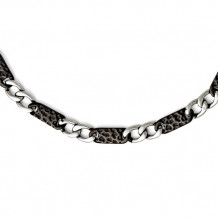 Chisel Stainless Steel Polished Black IP-Plated Link Necklace - SRN1576-24