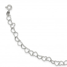 Quality Gold Sterling Silver 7inch Polished Fancy Heart Link Bracelet - QH320-7