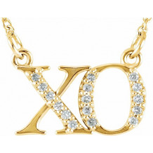 14K Yellow .07 CTW Diamond XO 16 1/2 Necklace - 8584060000P