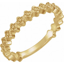 14K Yellow Clover Stackable Ring - 51697102P