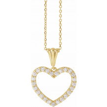 14K Yellow 1/2 CTW Diamond Heart 18 Necklace - 67533104P