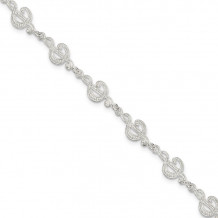 Quality Gold Sterling Silver Treble Clefs Bracelet - QA26-7