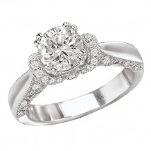 La Vie 14k White Gold Peg Head Semi-Mount Engagement Ring