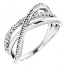 14K White 1/5 CTW Diamond Criss-Cross Ring - 123968600P