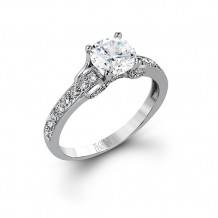 Zeghani 14k White Gold Diamond Engagement Ring