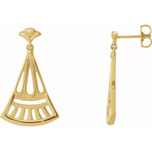 14K Yellow Vintage-Inspired Dangle Earrings - 86876601P