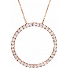 14K Rose 1 CTW Diamond Circle 18 Necklace - 658311000P