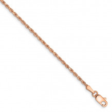Quality Gold 14k Rose Gold 1.8mm Diamond-cut Rope Chain Anklet - R014-9