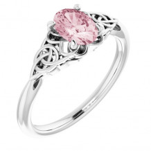 14K White Morganite Celtic-Inspired Ring - 71978600P