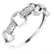 14K White 1/10 CTW Diamond Link Ring - 65224360001P