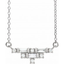 14K White 1/4 CTW Diamond Art Deco 18 Necklace - 86930605P