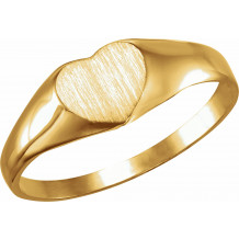 14K Yellow 6x6 mm Youth Heart Signet Ring - 19308100P