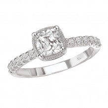 La Vie 14k White Gold Halo Semi-Mount Diamond Engagement Ring