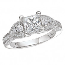 14k White Gold Semi-Mount Diamond Engagement Ring