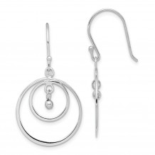 Quality Gold Sterling Silver Rhodium-plated Circles  Beads Dangle Earrings - QE15131