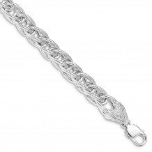 Quality Gold Sterling Silver CZ Link Bracelet - QG4836-8
