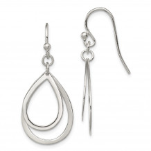 Quality Gold Sterling Silver Dangle Shepherd Hook Earrings - QE9063