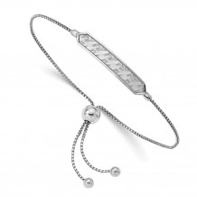 Quality Gold Sterling Silver Rhodium-plated Diamond Cut Adjustable Bracelet - QG4766