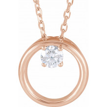 14K Rose 1/10 CTW Diamond Circle 16-18 Necklace - 86689607P