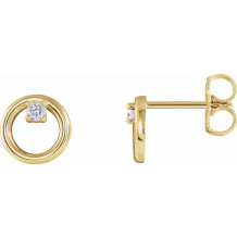 14K Yellow .06 CTW Diamond Circle Earrings - 86688601P