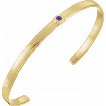 14K Yellow Amethyst Cuff 6 Bracelet - BRC76460012P