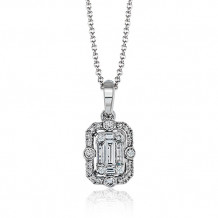 Zeghani 14k White Gold Diamond Pendant