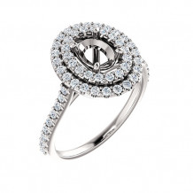 Stuller 14k White Gold Oval Diamond Semi-mounting Engagement Ring