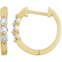 14K Yellow 1/4 CTW Diamond Hoop Earrings - 65295660001P