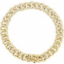 14K Yellow 3/4 CTW Diamond Curb 7 Bracelet - BRC822600P