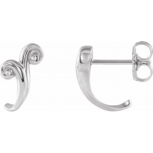 Platinum Freeform J-Hoop Earrings - 86699603P