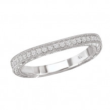 La Vie 14k White Gold Curved Diamond Wedding Band