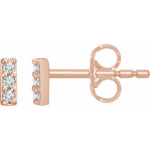 14K Rose .05 CTW Diamond Bar Earrings - 65286260003P