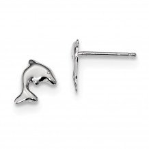 Quality Gold Sterling Silver Rhodium-plated Dolphin Stud Earrings - QE13825