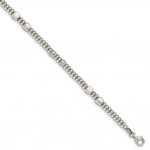 Quality Gold Sterling Silver Polished Bead Bracelet - QG4861-8