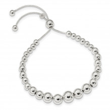 Quality Gold Sterling Silver Graduated Beads Adjustable Bracelet - QG4548-8.5