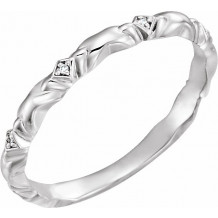 14K White .02 CTW Diamond Anniversary Band - 123187600P