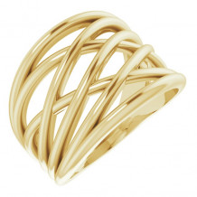 14K Yellow Criss-Cross Ring - 51884102P