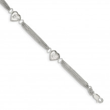 Quality Gold Sterling Silver Heart with Love Bracelet - QG1688-7