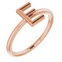 14K Rose Initial E Ring - 51895127P