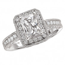 18k White Gold Halo Semi-Mount Diamond Engagement Ring